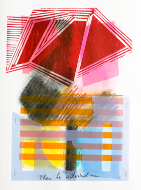 colour woodcut, digital, collage